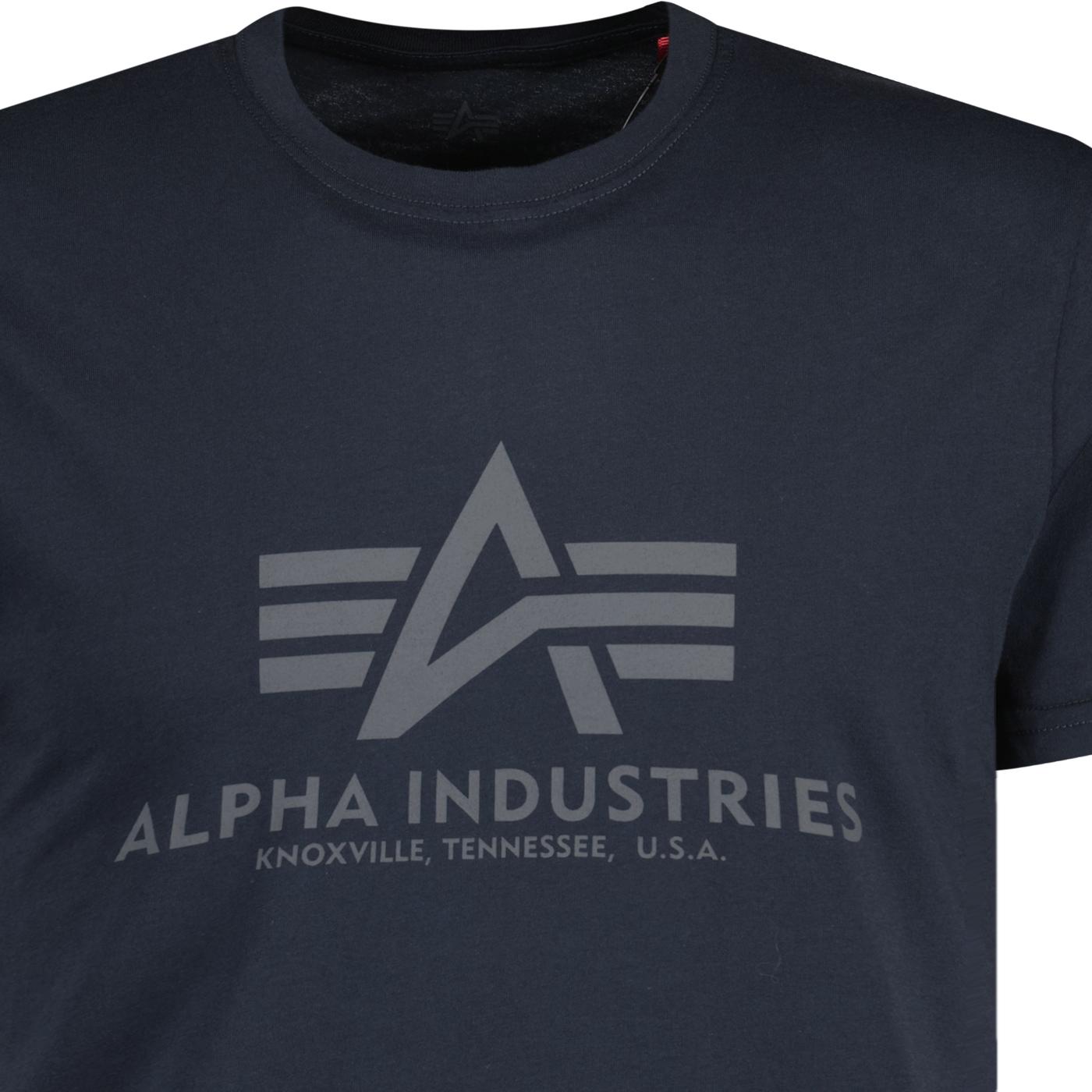 Tシャツ・カットソー ALPHA INDUSTRIES Men T-shirt Blue 188505 07 Alpha Industries Basic Small Logo Short Sleeve T-Shirt