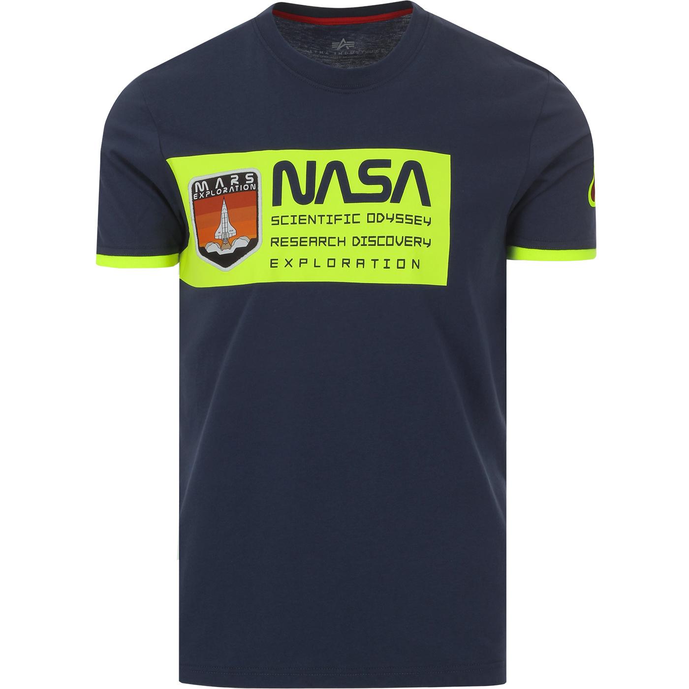 ALPHA INDUSTRIES x NASA Retro Mars Neon Tee (Navy)