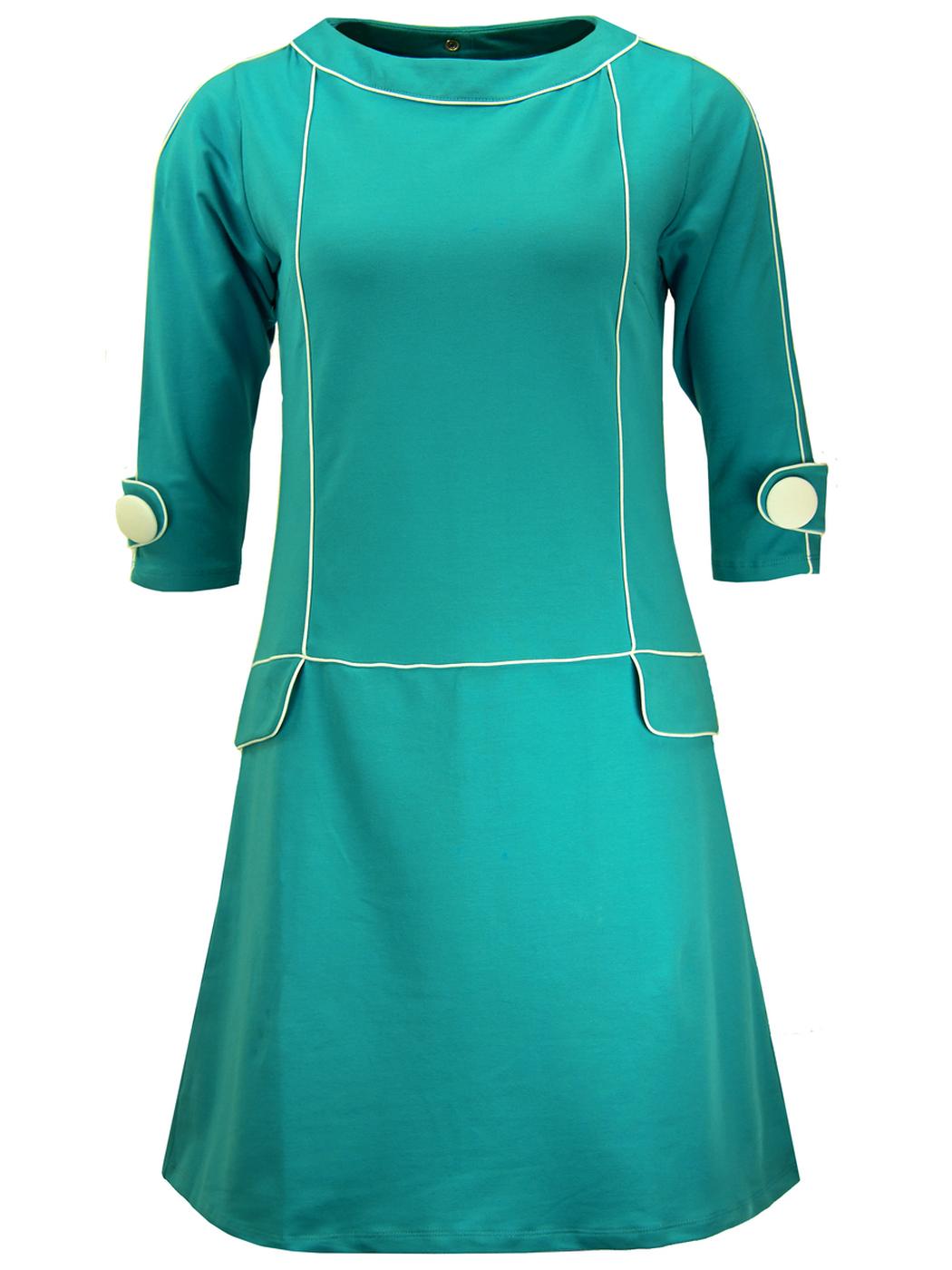 MADEMOISELLE YEYE Anise Bread Retro 60s Mod Dress in Turquoise