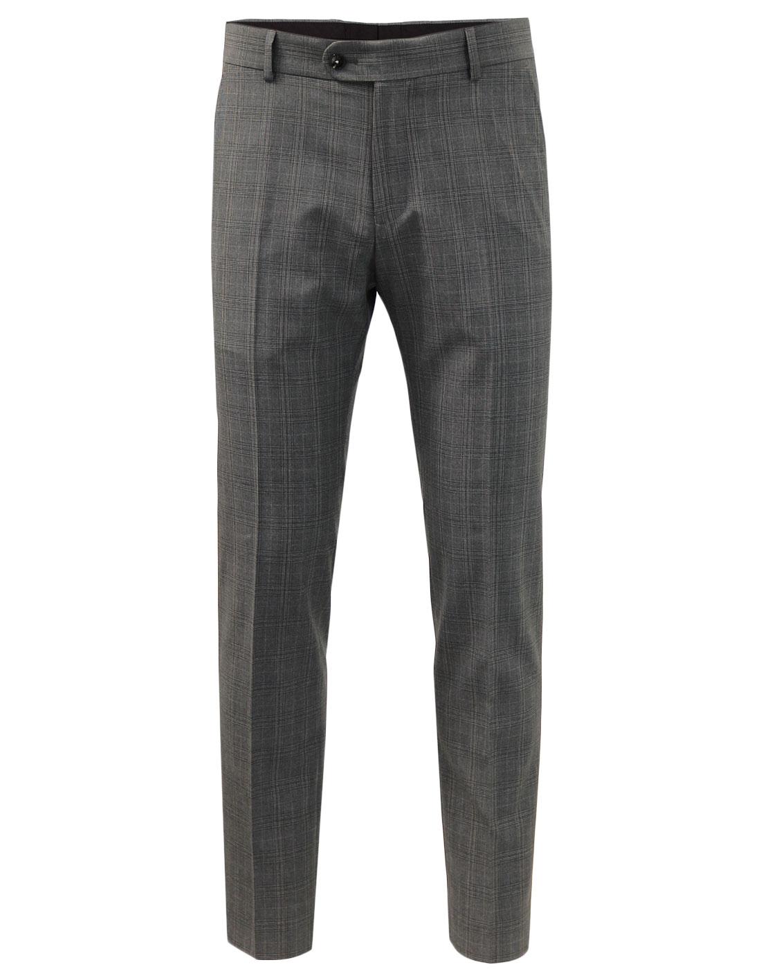 ANTIQUE ROGUE 1960s Mod POW Check Suit Trousers Grey