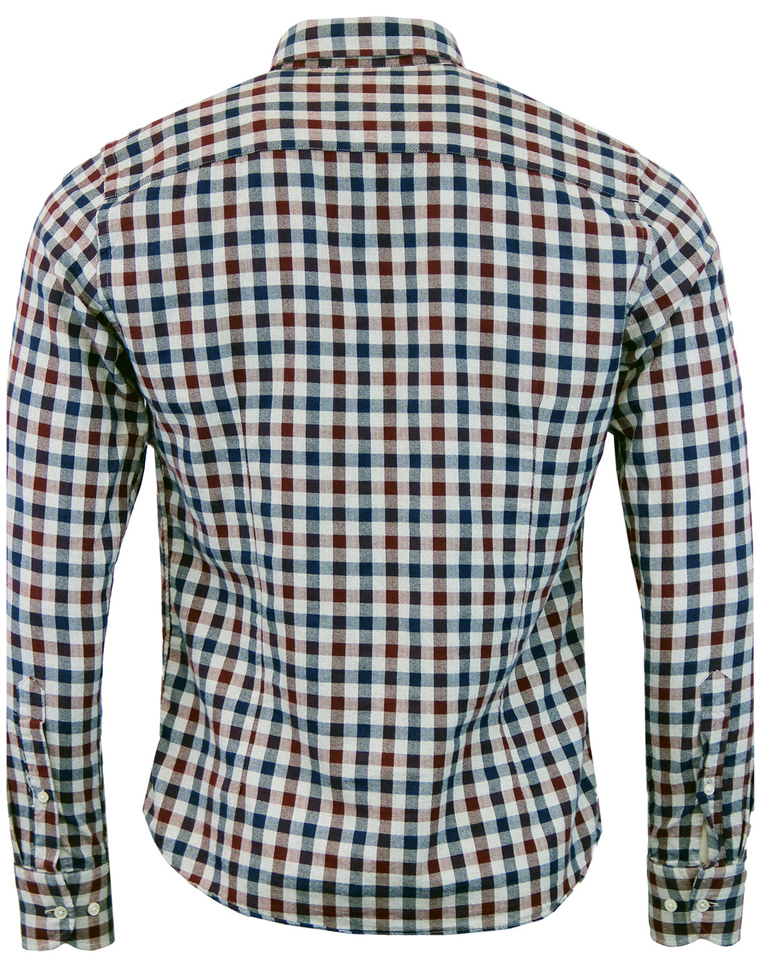 Dexter B D BAGGIES 60s Retro Herringbone Gingham Shirt In Port