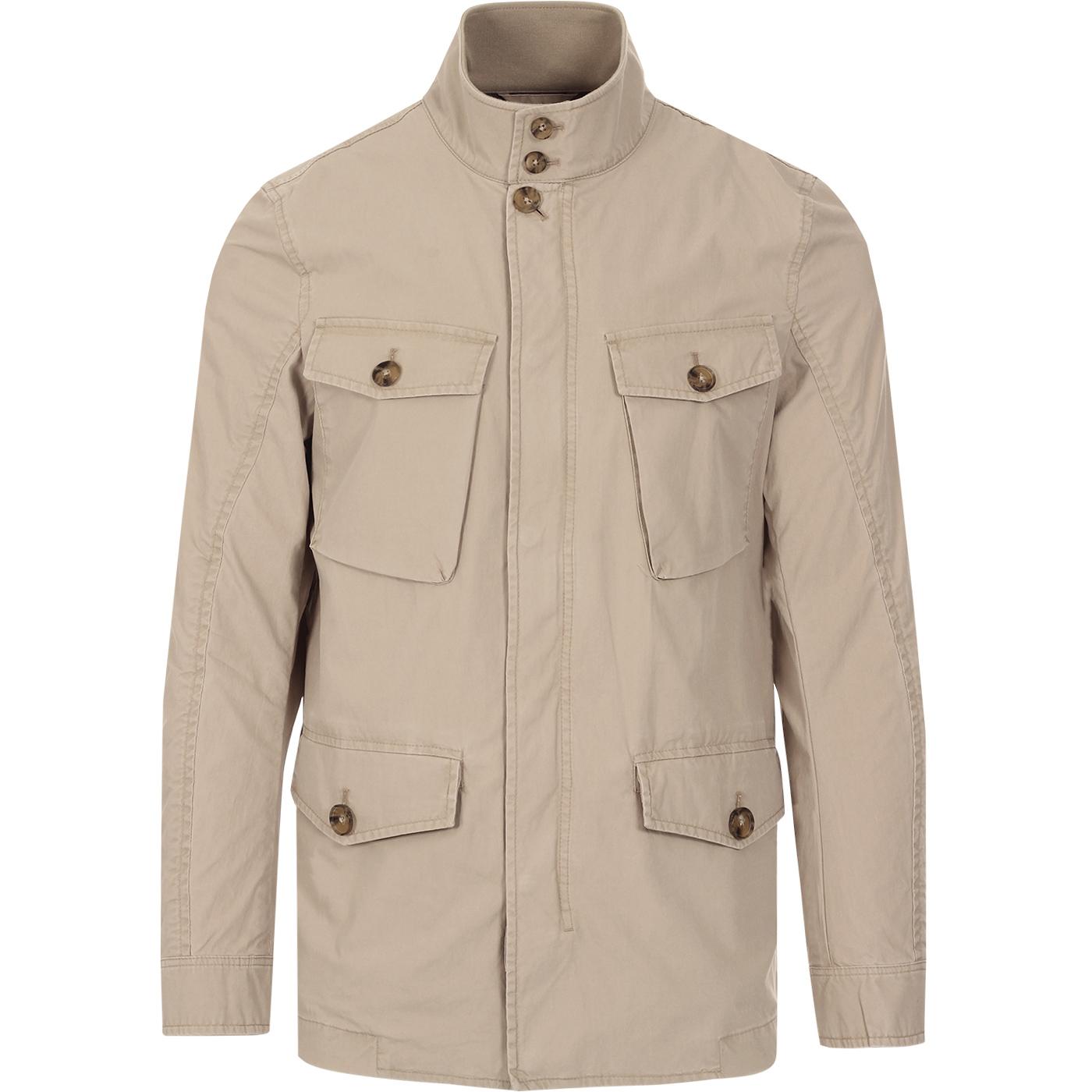 BARACUTA Iconic Wash Retro Mod Military Field Jacket Sand