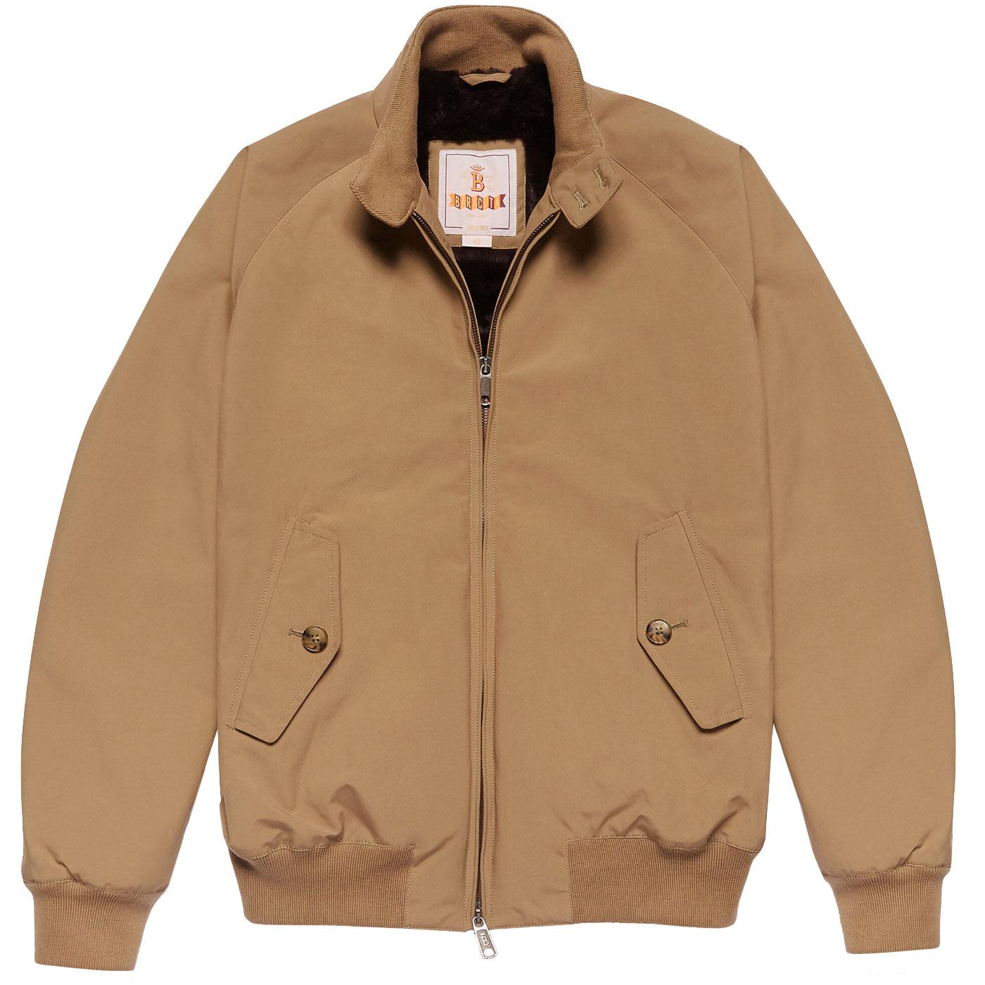 BARACUTA G9 Eco Faux Fur Lined Harrington Jacket in Tan