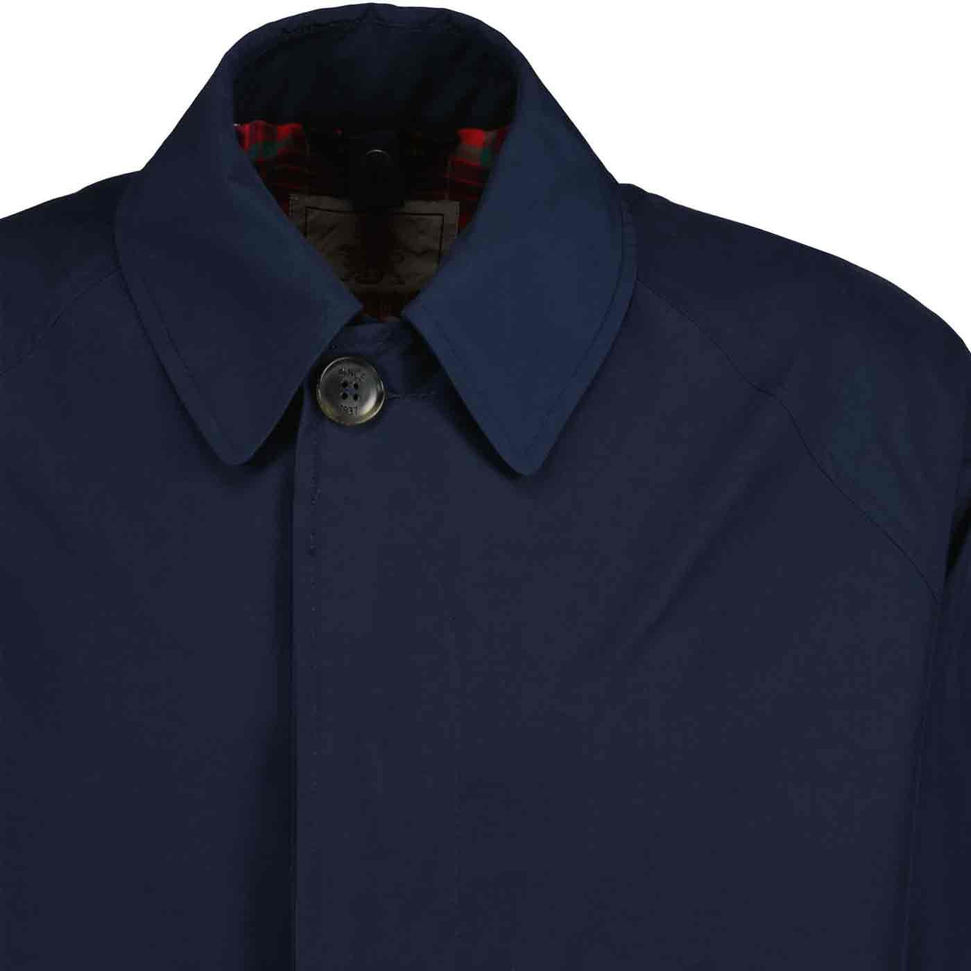BARACUTA G12 Made In England Men's Mod Raincoat in Navy