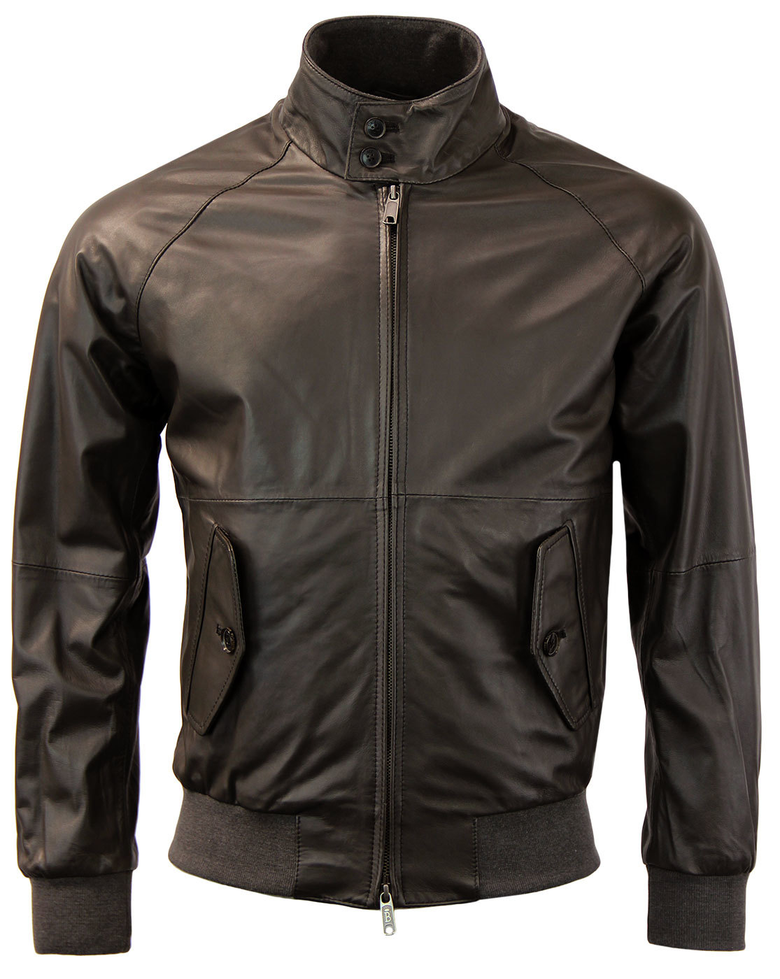 BARACUTA G9 Padded Soft Leather Mod Harrington Jacket in Wood