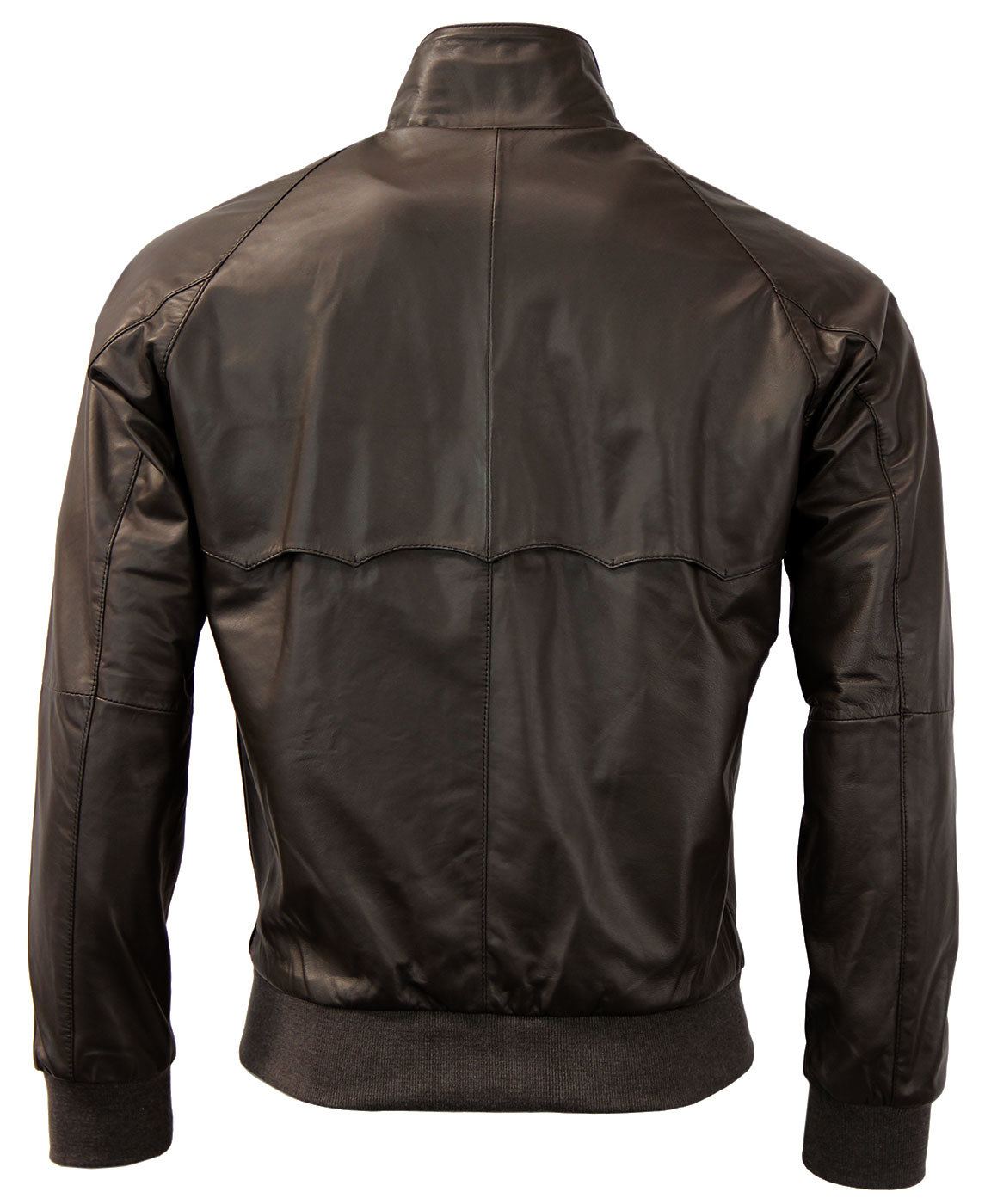 BARACUTA G9 Padded Soft Leather Mod Harrington Jacket in Wood
