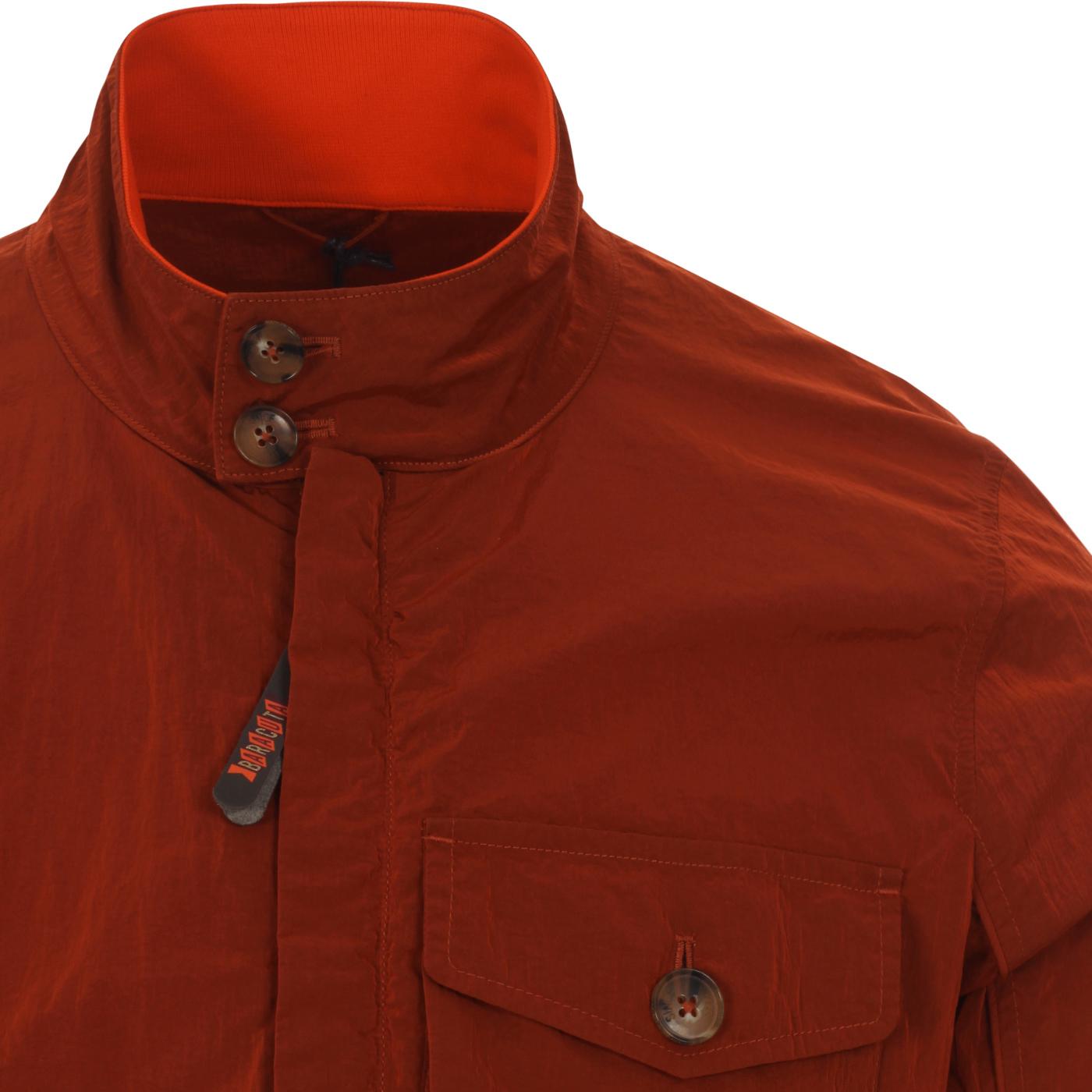 BARACUTA Nylon Garment Dyed Harrington Overshirt Persimmon
