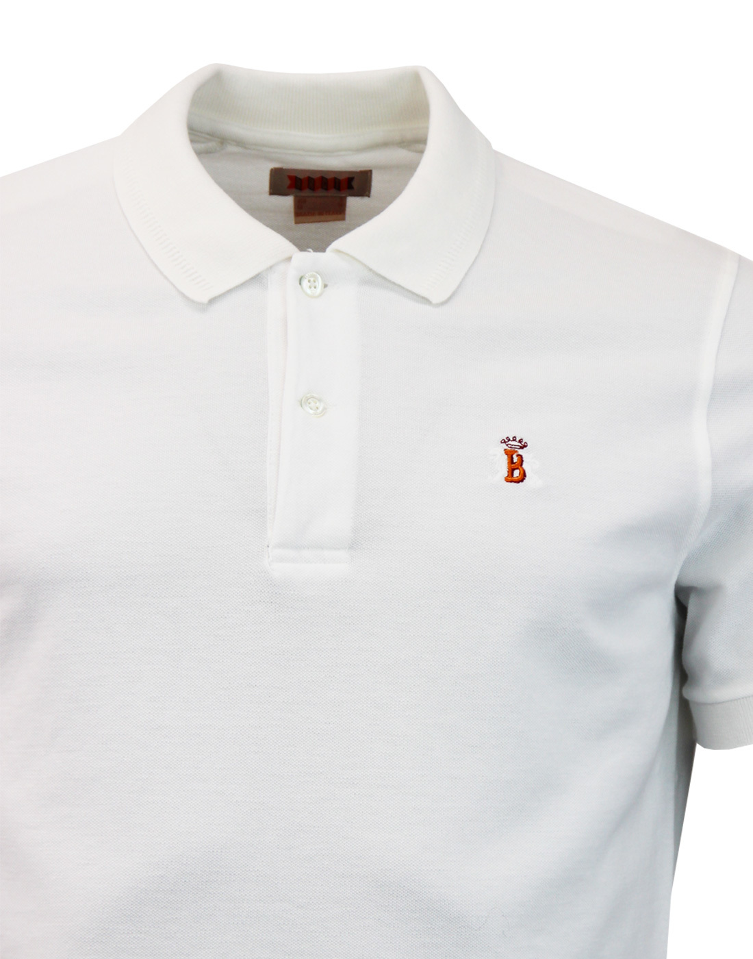 BARACUTA Made in Italy 60s Mod Pique polo in Off White