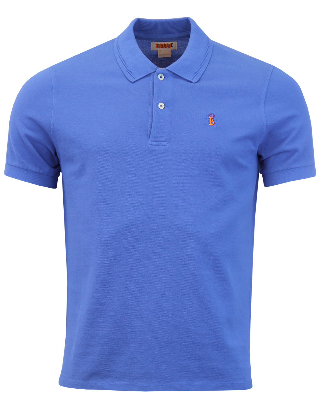BARACUTA mens Made in Italy Branded Pique polo in Sapphire