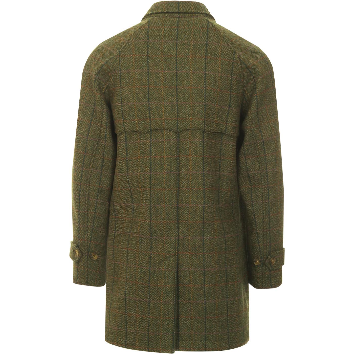BARACUTA G10 Authentic Fit Tech Shetland Tartan Coat Green