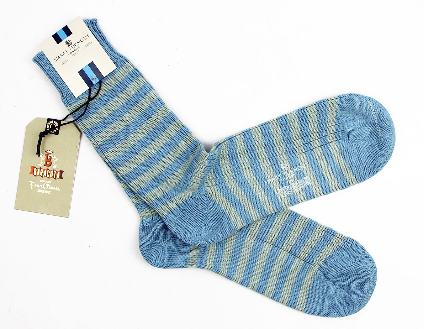 + BARACUTA Made In England Retro Stripe Socks LB