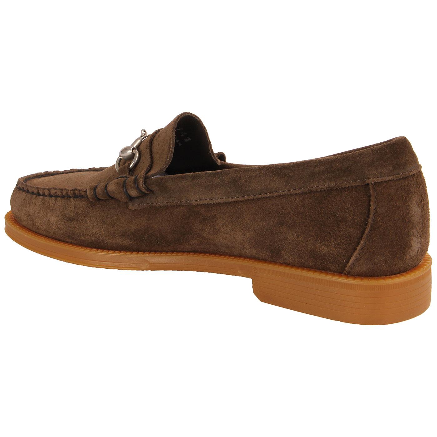 BASS WEEJUNS Lincoln Easy Weejun Suede Loafers in Brown