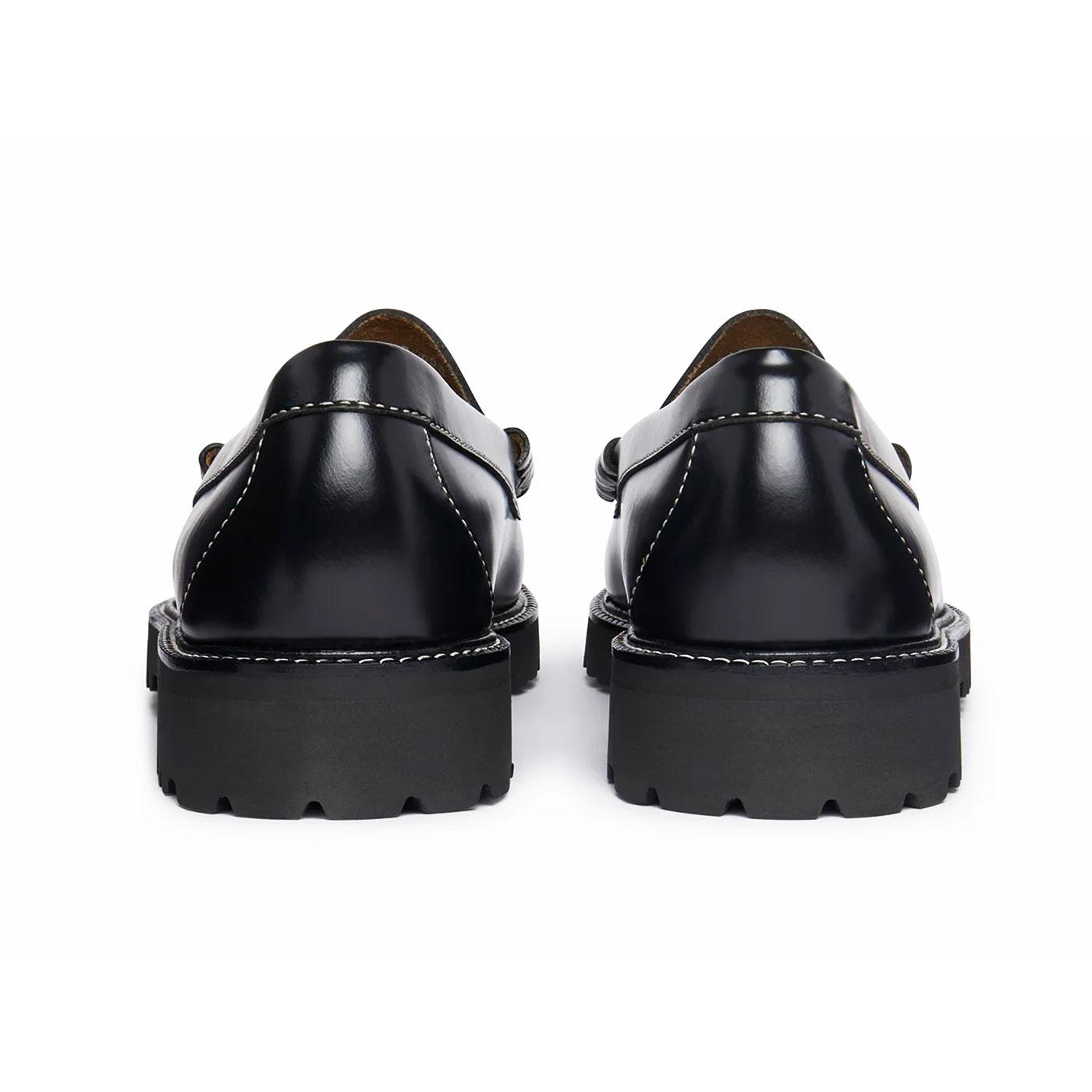 Bass Weejuns 90s Larson Contrast Stitch Penny Loafers in Black