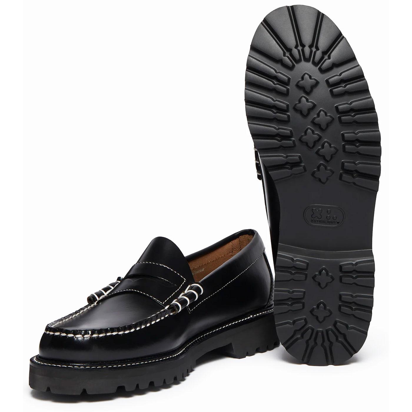 Bass Weejuns 90s Larson Contrast Stitch Penny Loafers in Black