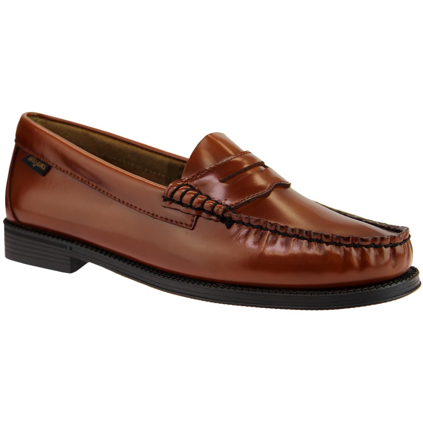 BASS WEEJUNS Women's Mod 60's Penny Loafers COGNAC