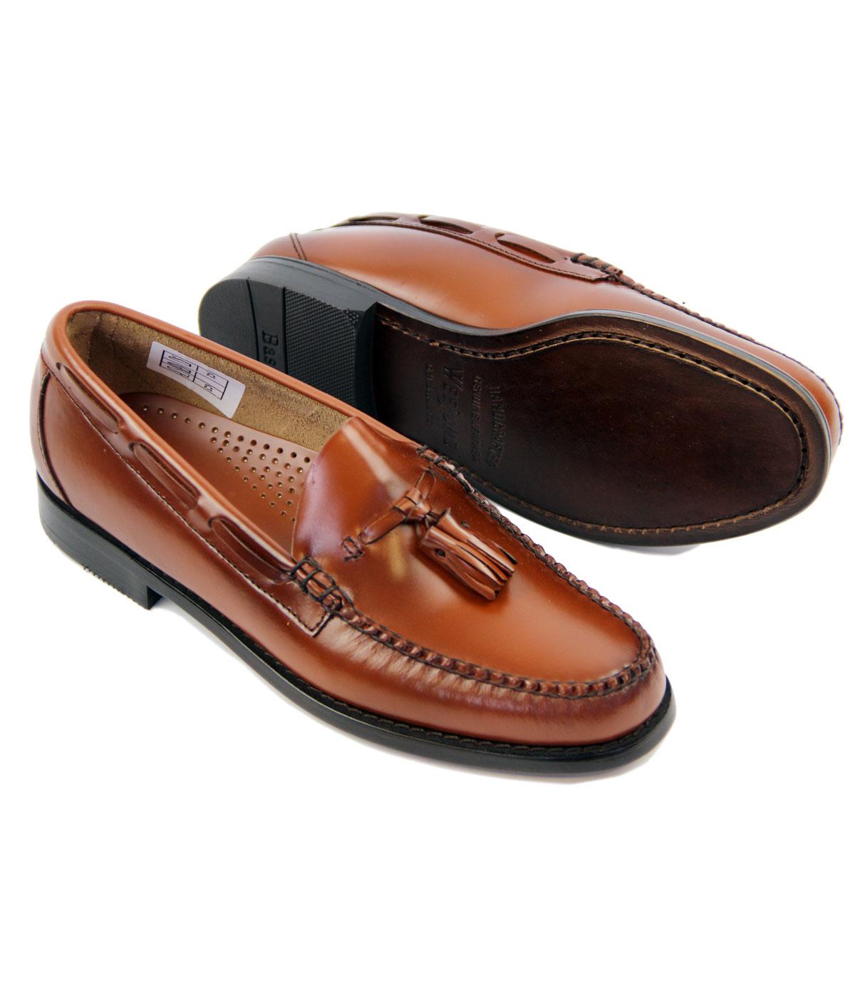 Bass Weejuns Larkin Retro Mod Hand Sewn Tassel Loafers In Brown 2421