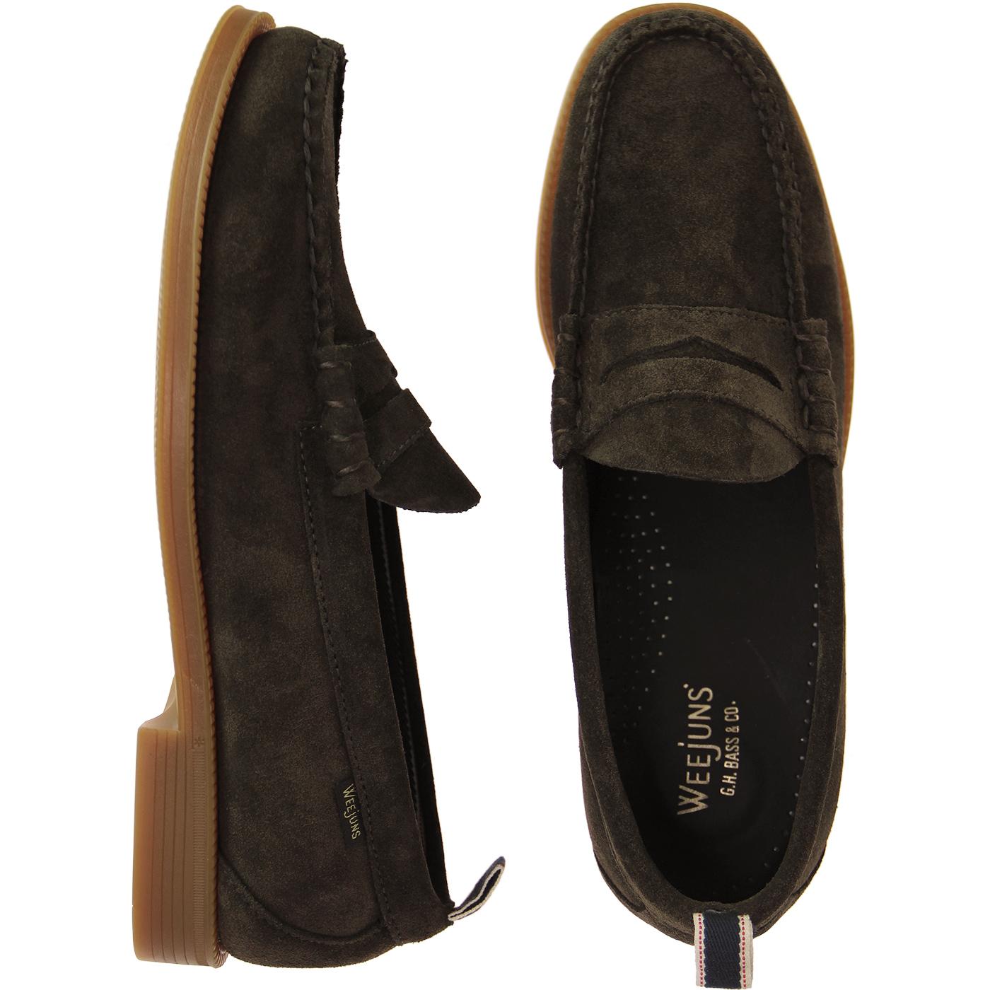 bass weejuns suede loafers