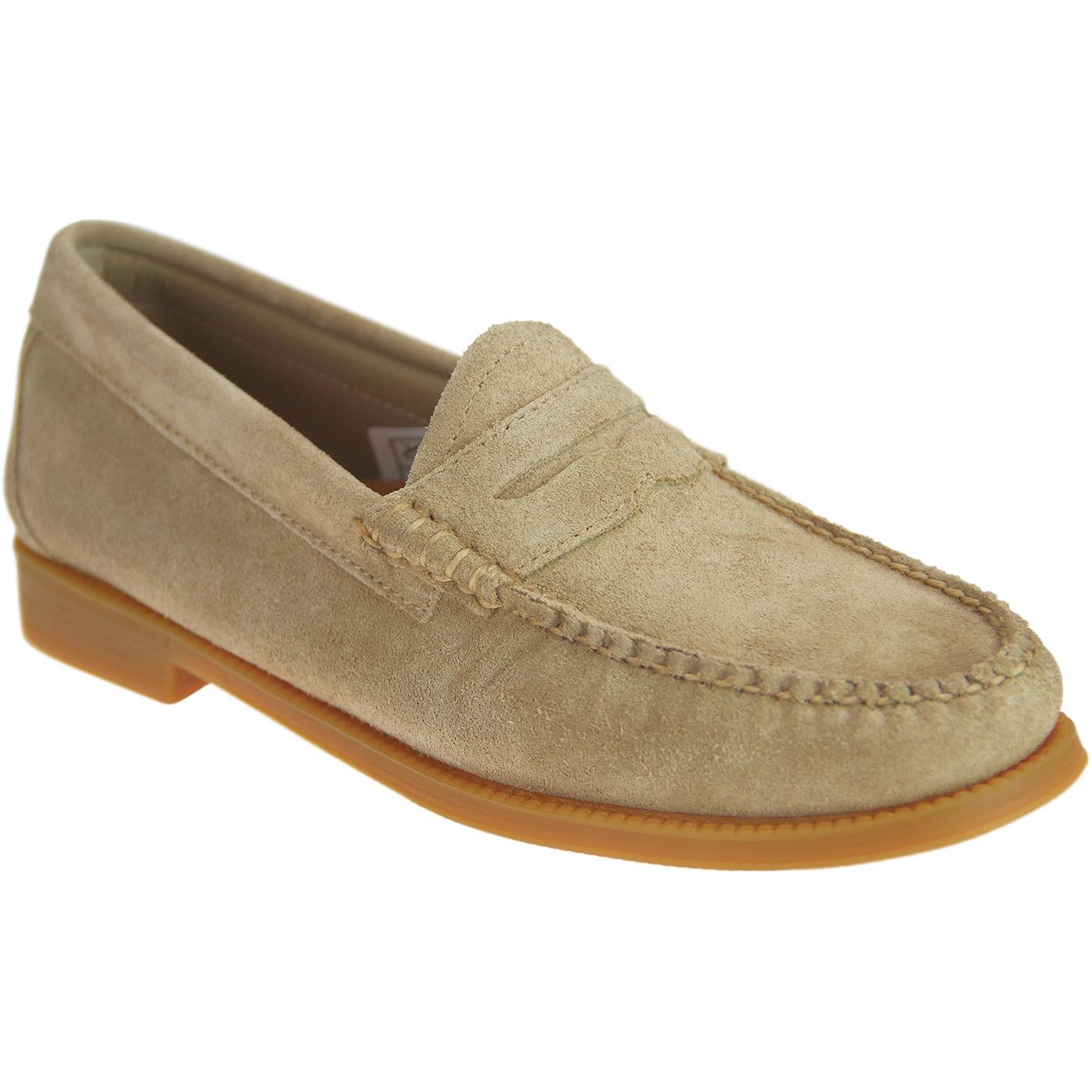 BASS WEEJUNS Women's Retro Suede Penny loafers in Earth