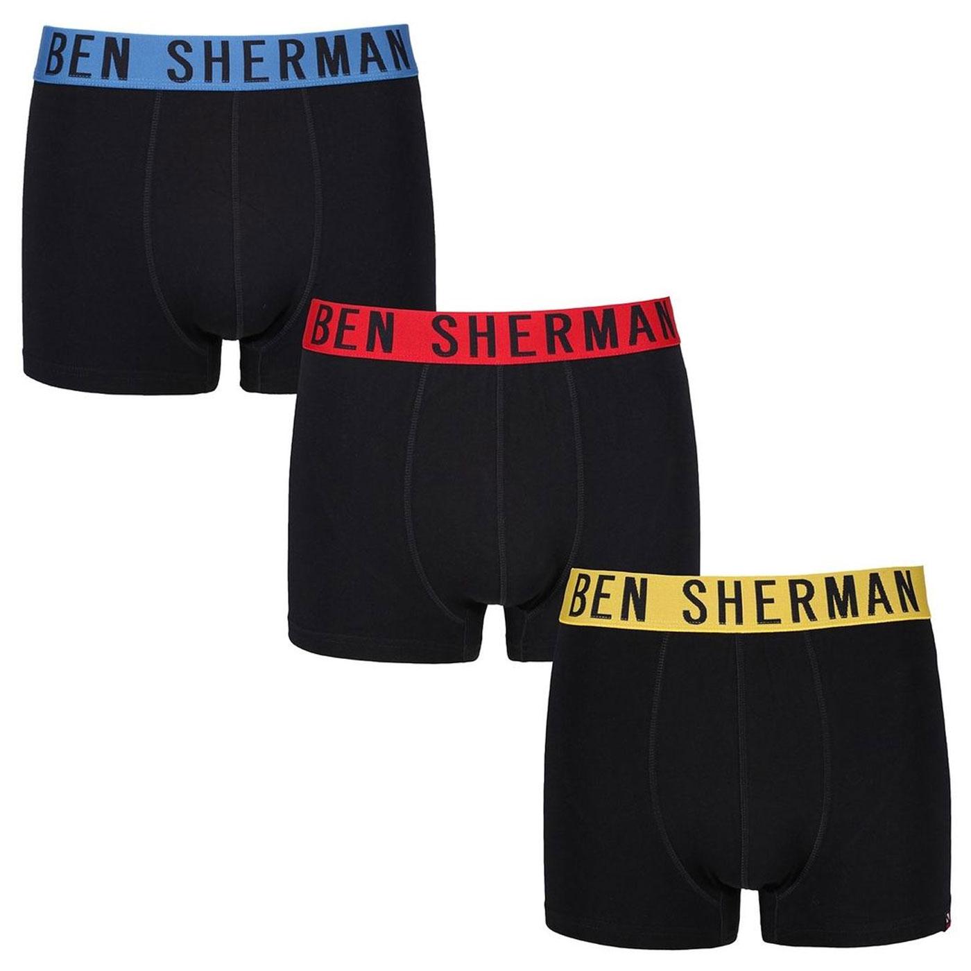 BEN SHERMAN Wyatt 3 Pack Men's Trunks in Black