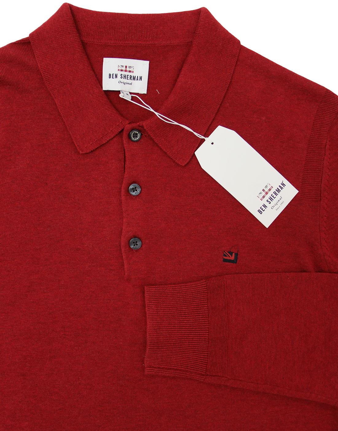 ben sherman long sleeve knitted polo