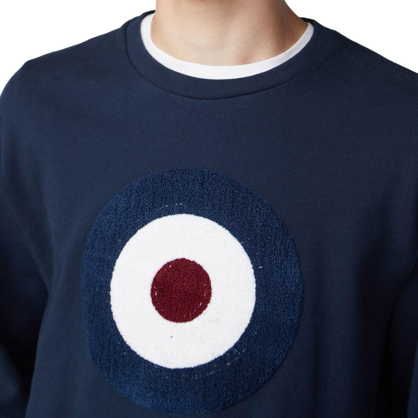 Ben Sherman RRP £70 GENUINE UK SELLER Blue Sweatshirt Target Logo Jumper