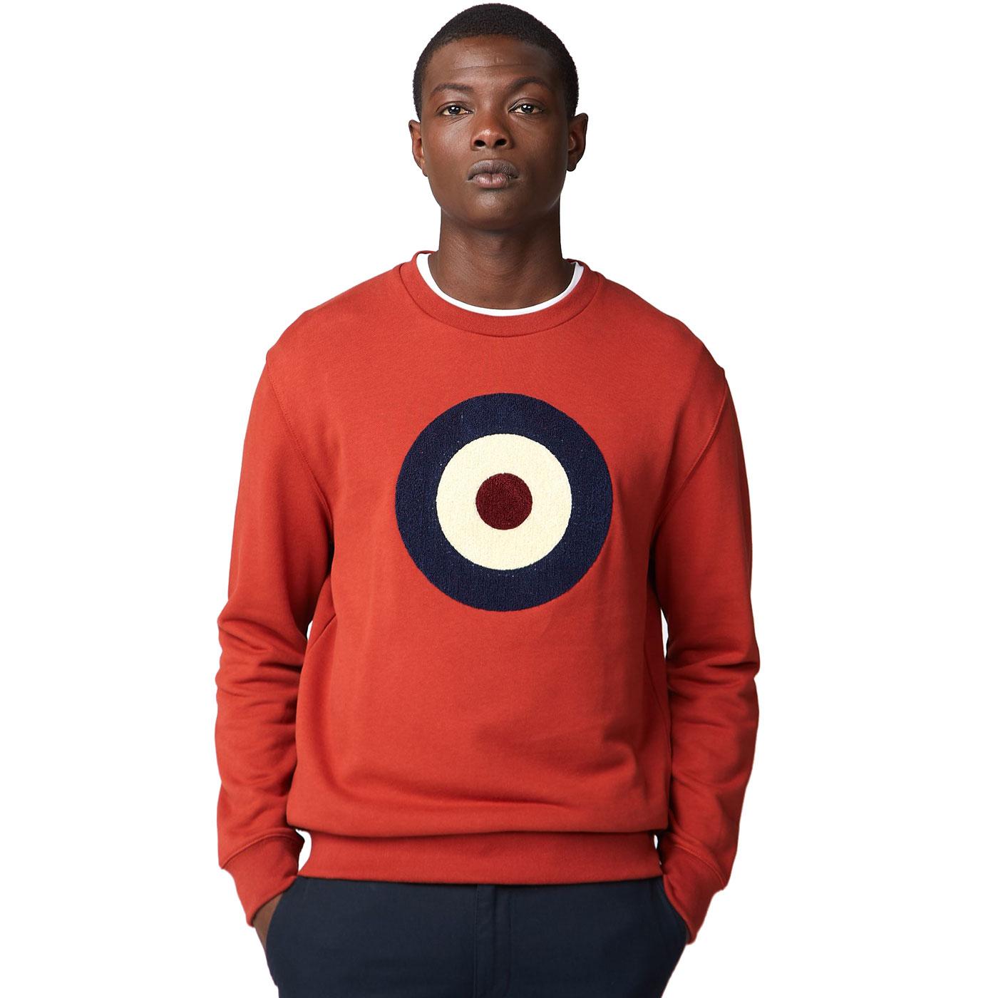 BEN SHERMAN Applique Mod Target Logo Sweater in Rust