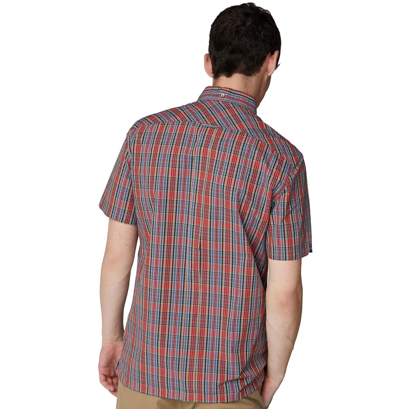 BEN SHERMAN Carnaby Men's 80's Archive Check Shirt Red