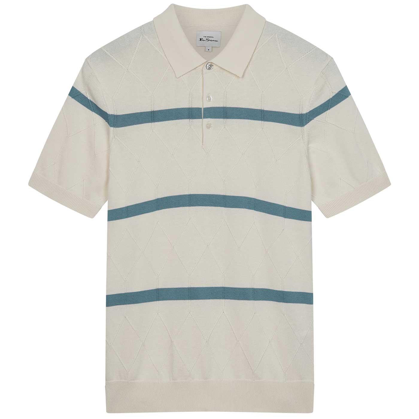 Ben Sherman Textured Argyle Stripe Mod Polo Shirt