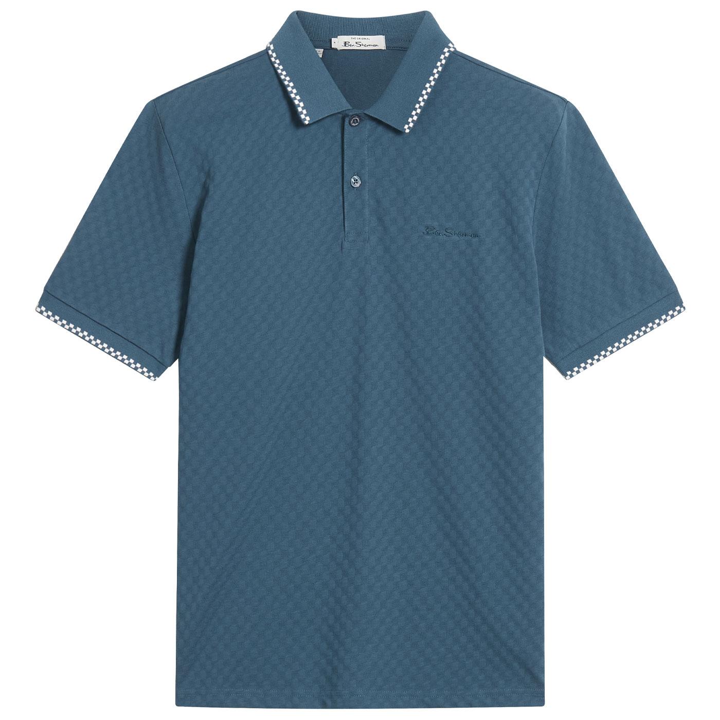 Ben Sherman Tipped Chequerboard Textured Polo (I)