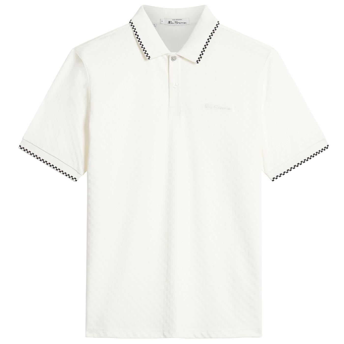 Ben Sherman Tipped Chequerboard Textured Polo (SW)