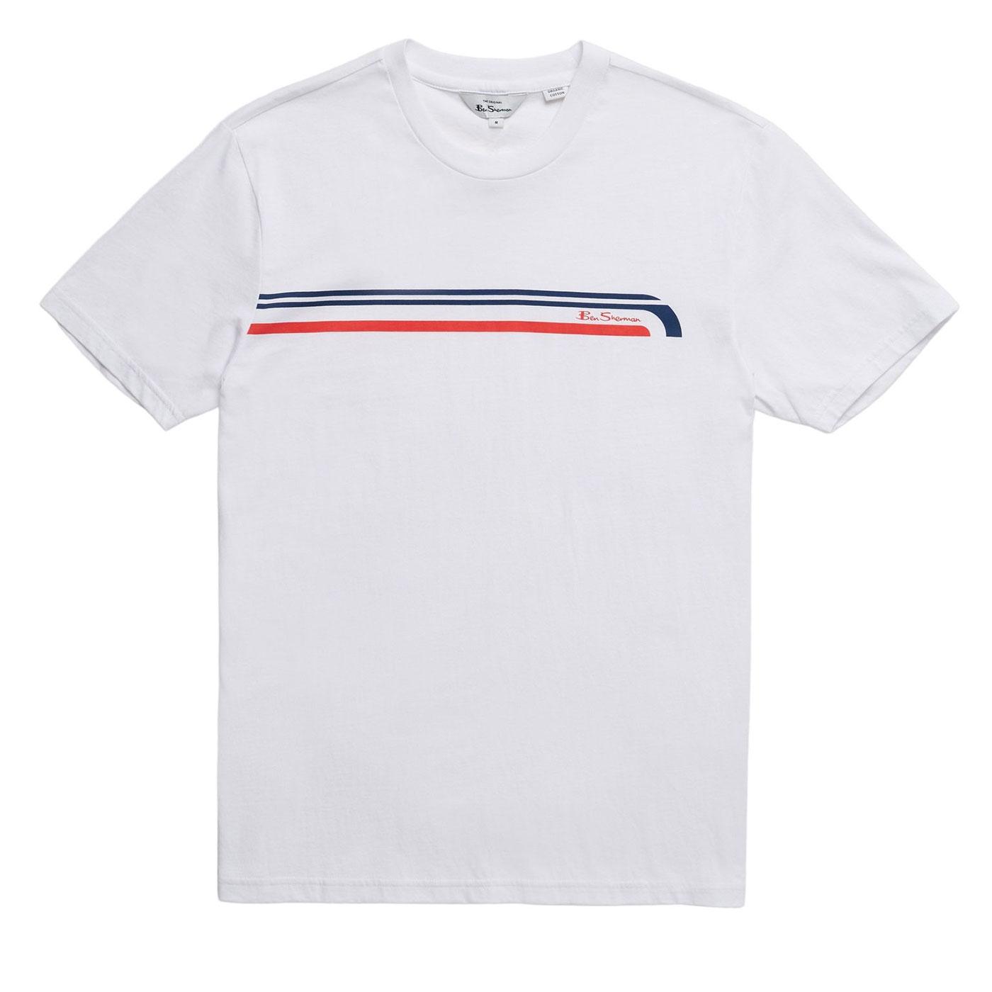BEN SHERMAN Mens Retro Mod Chest Stripe T-Shirt