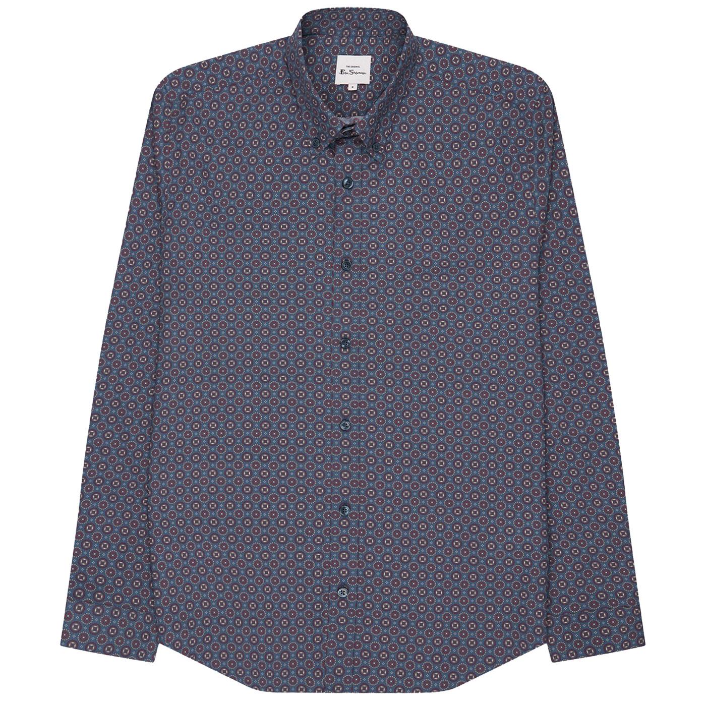 BEN SHERMAN Retro Mod Mini Foulard Shirt - Indigo