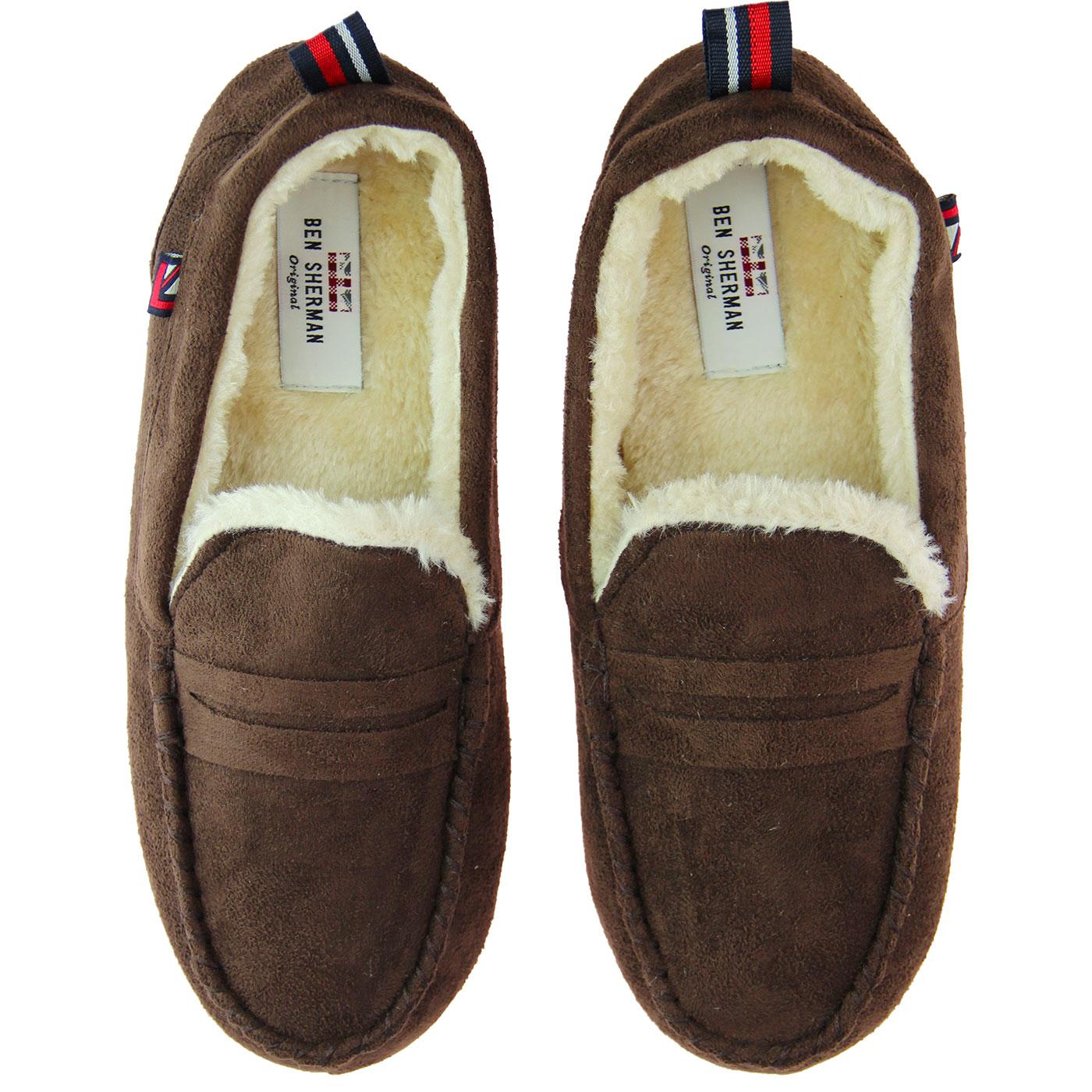 Four Seasons Mod Moccasin Slippers Brown