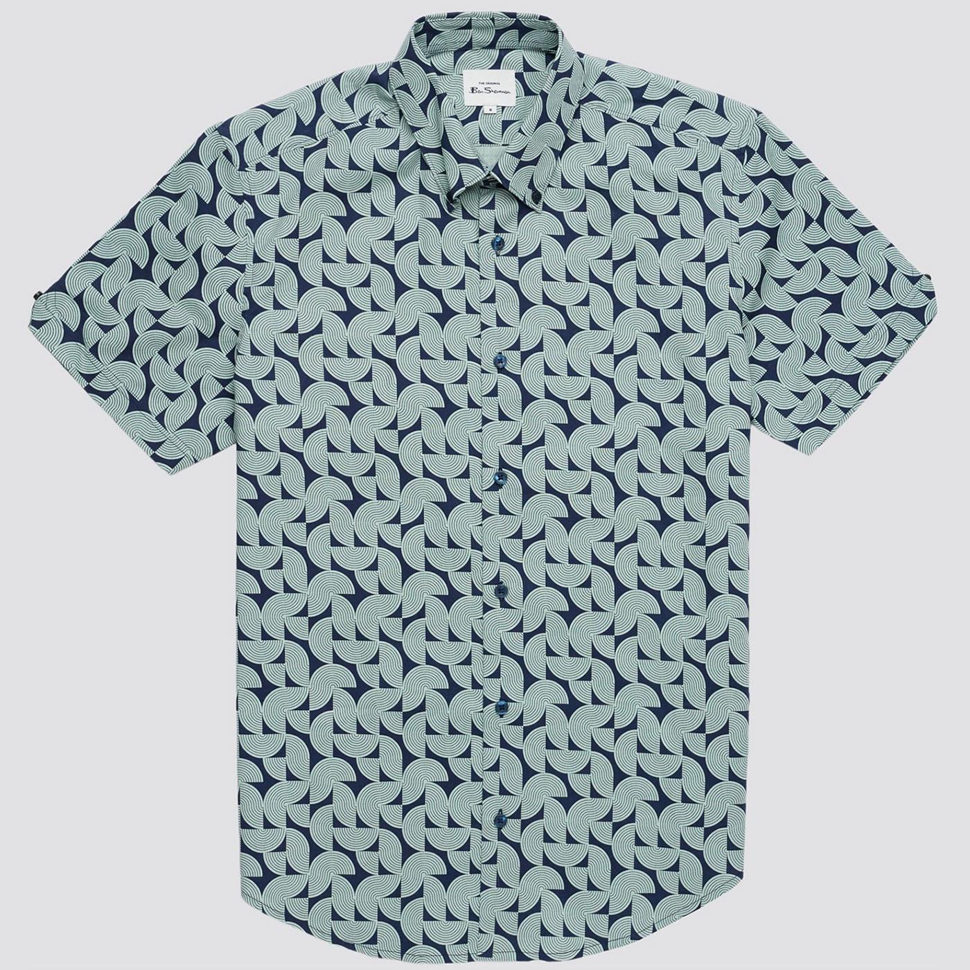 BEN SHERMAN 60s Mod Geo Block Print S/S Shirt