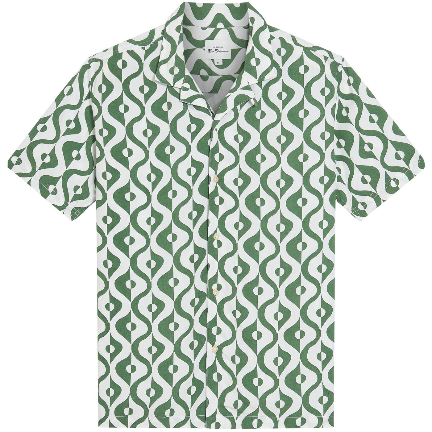 Ben Sherman Carnaby Geo Print Revere Collar Shirt 