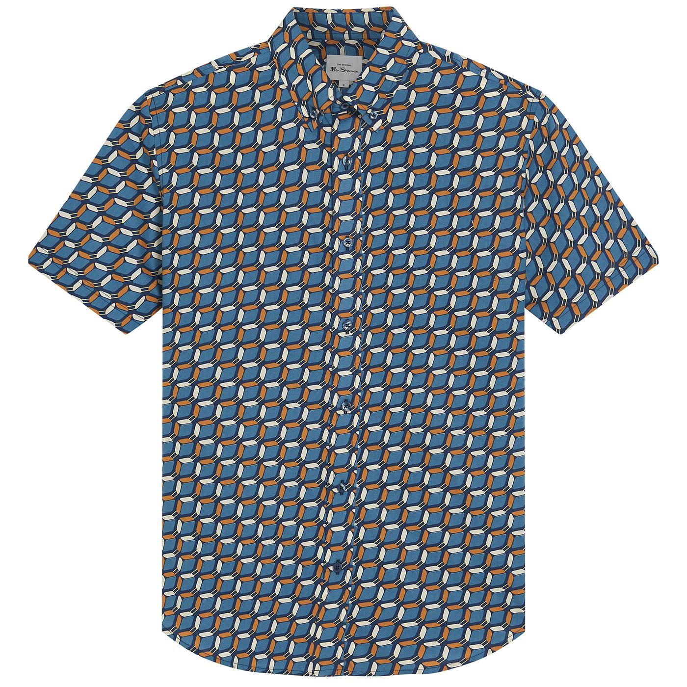 Ben Sherman Retro Geo Print Button Down Shirt R