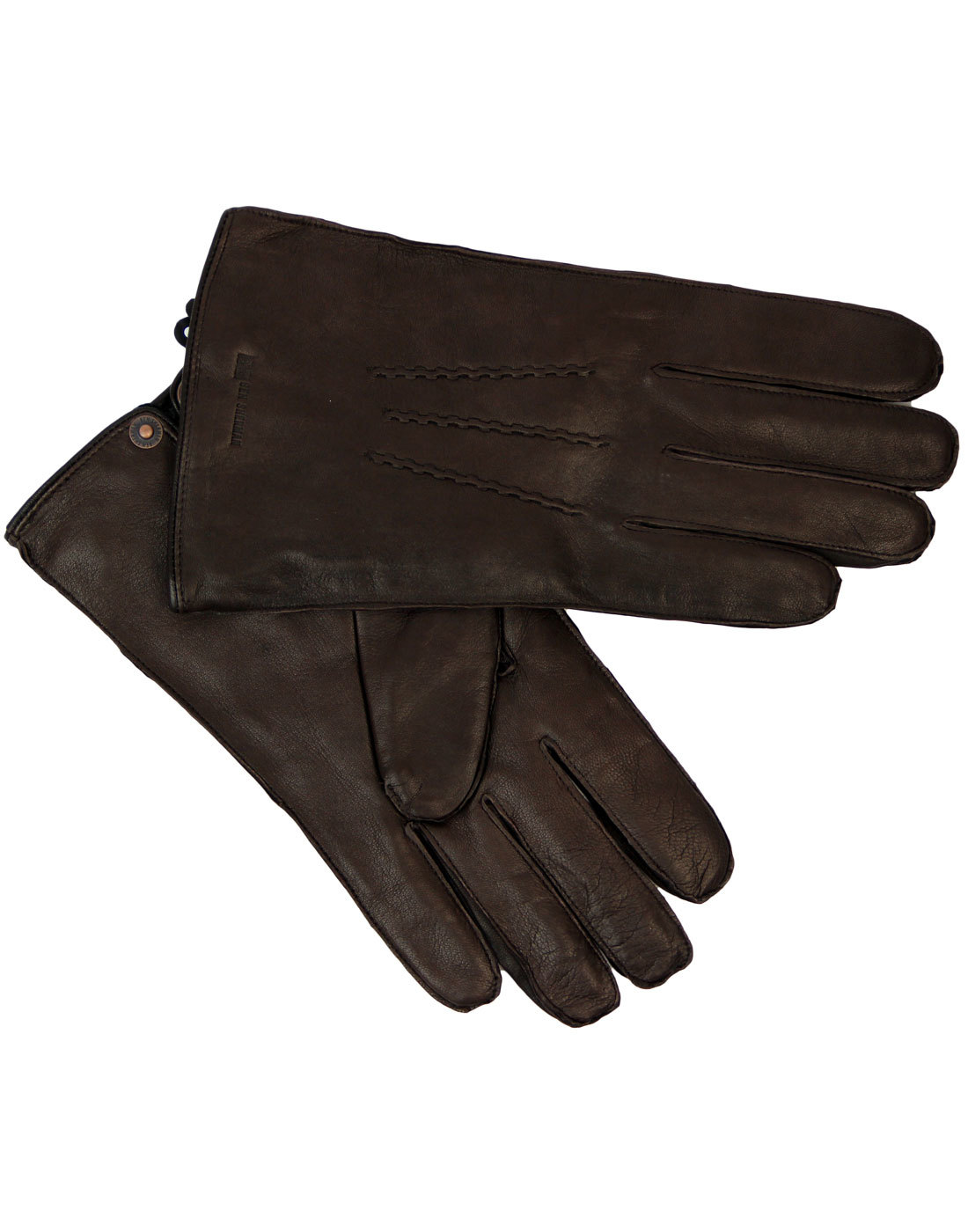 BEN SHERMAN Retro 70s Chocolate Leather Gloves