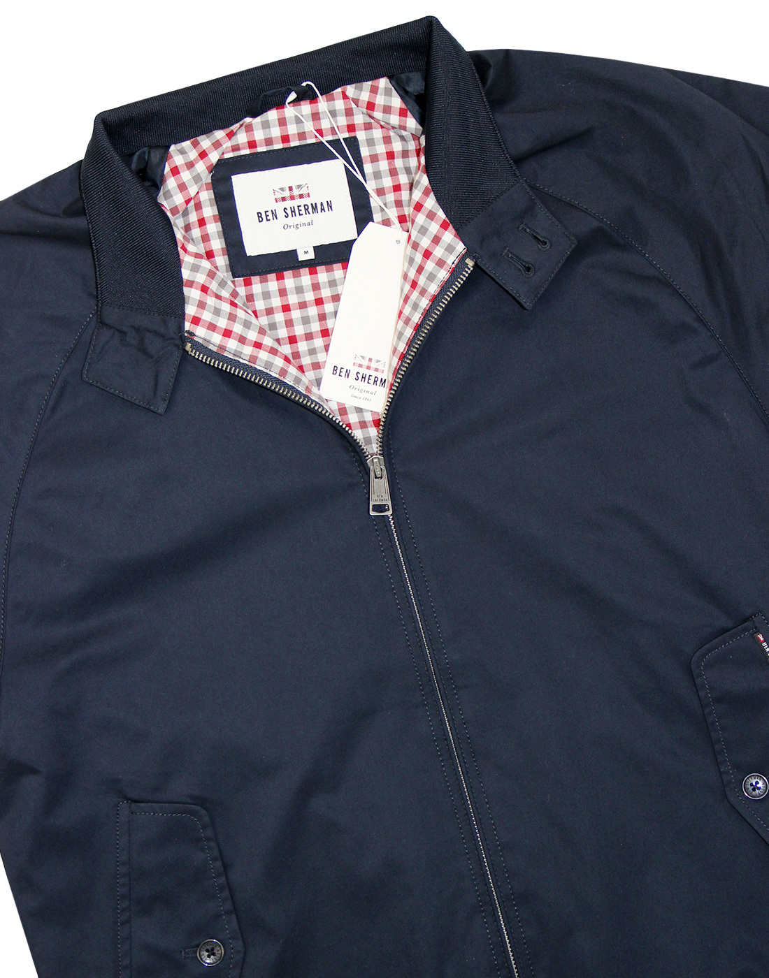 BEN SHERMAN 60s Mod Retro Harrington Jacket in Navy