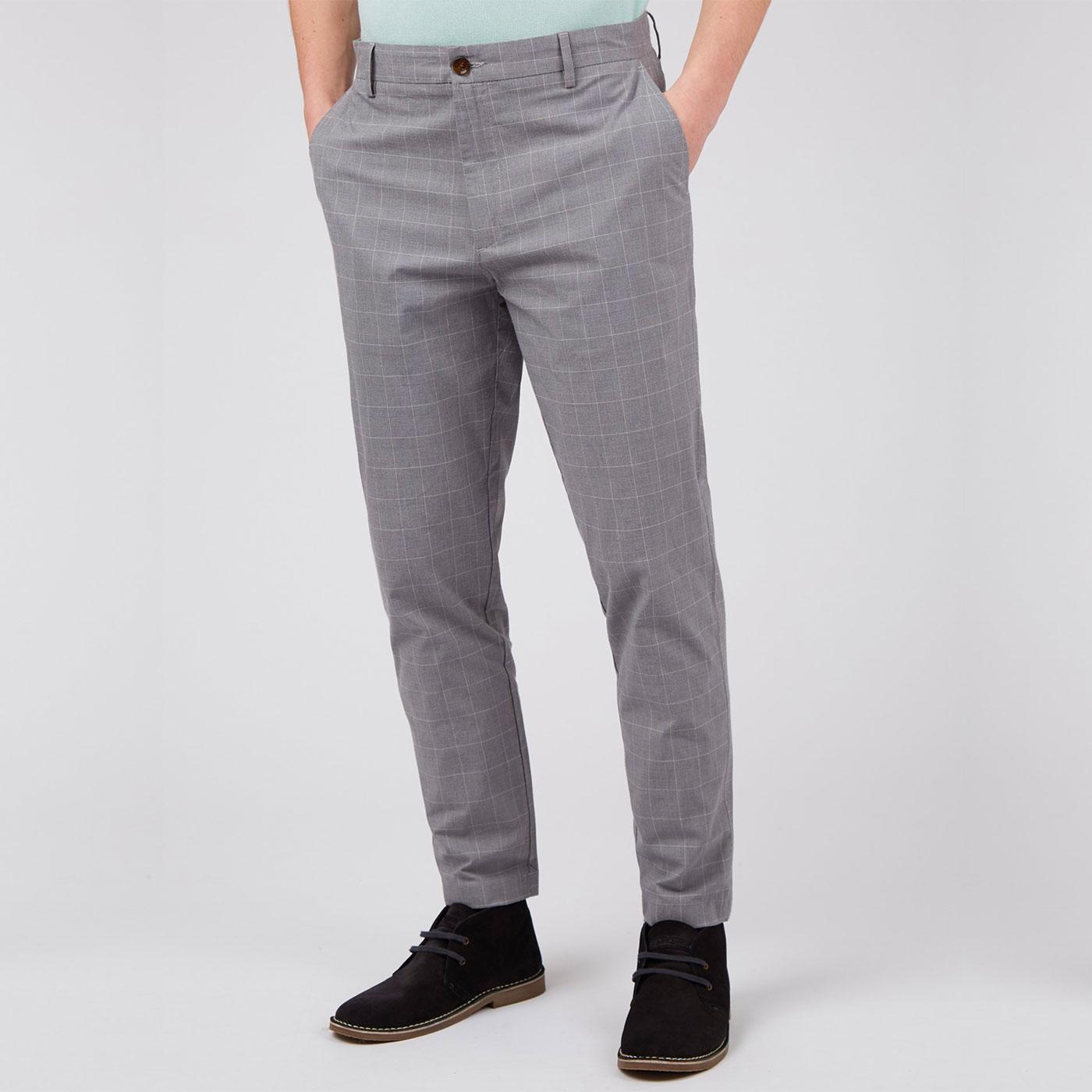 BEN SHERMAN Mod Heritage Check Slim Trousers (A)