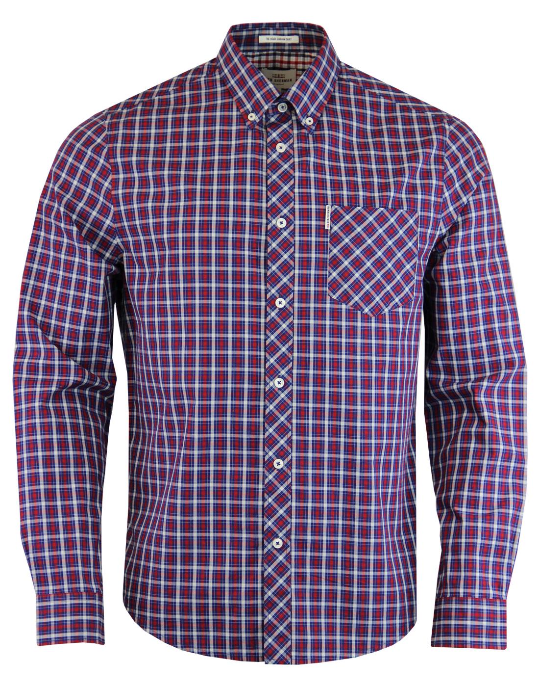 BEN SHERMAN Mod 60s House Check Shirt in Red