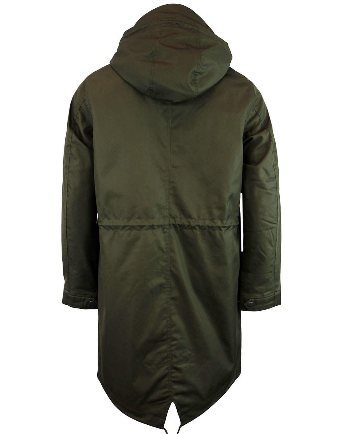 BEN SHERMAN Mod Retro Gaberdine Fishtail Parka Jacket in Forest