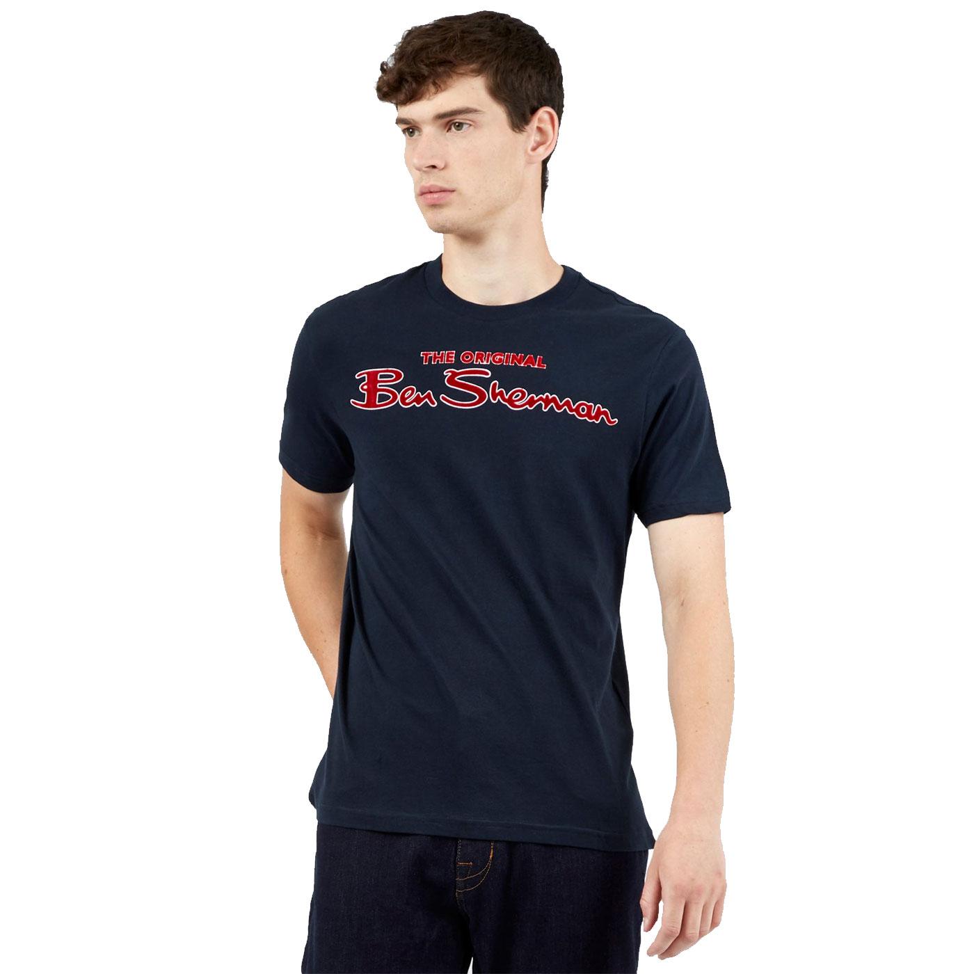 BEN SHERMAN Mens Retro Signature Logo T-shirt DN