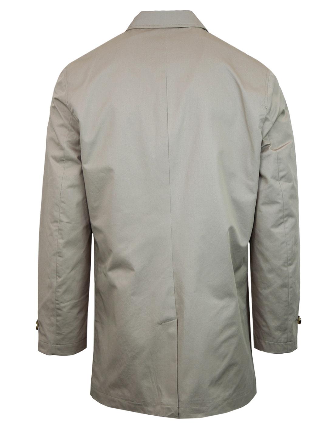 BEN SHERMAN Men's Retro Mod Cotton Mac Jacket in Stone