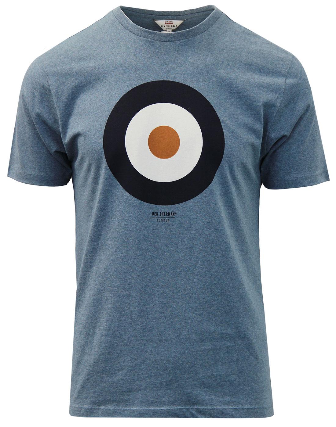 BEN SHERMAN Pop Art Mod Target T-Shirt BLUE SHADOW