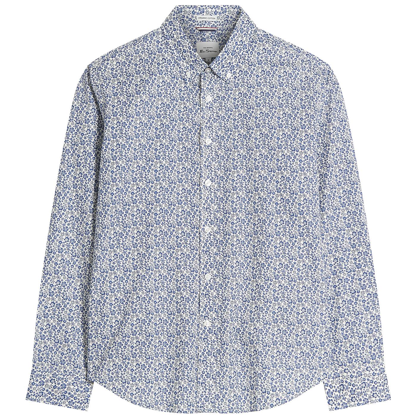 Ben Sherman Mono Floral Print Button Down Shirt I
