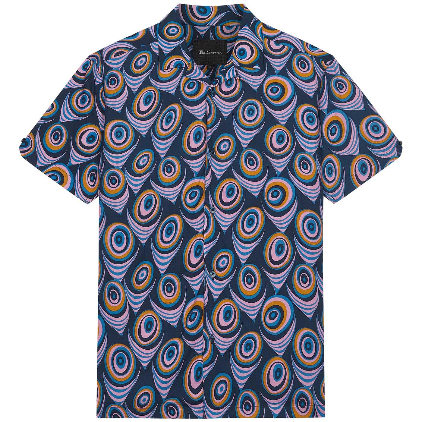 Ben Sherman Psychedelic Print Revere Collar Shirt 