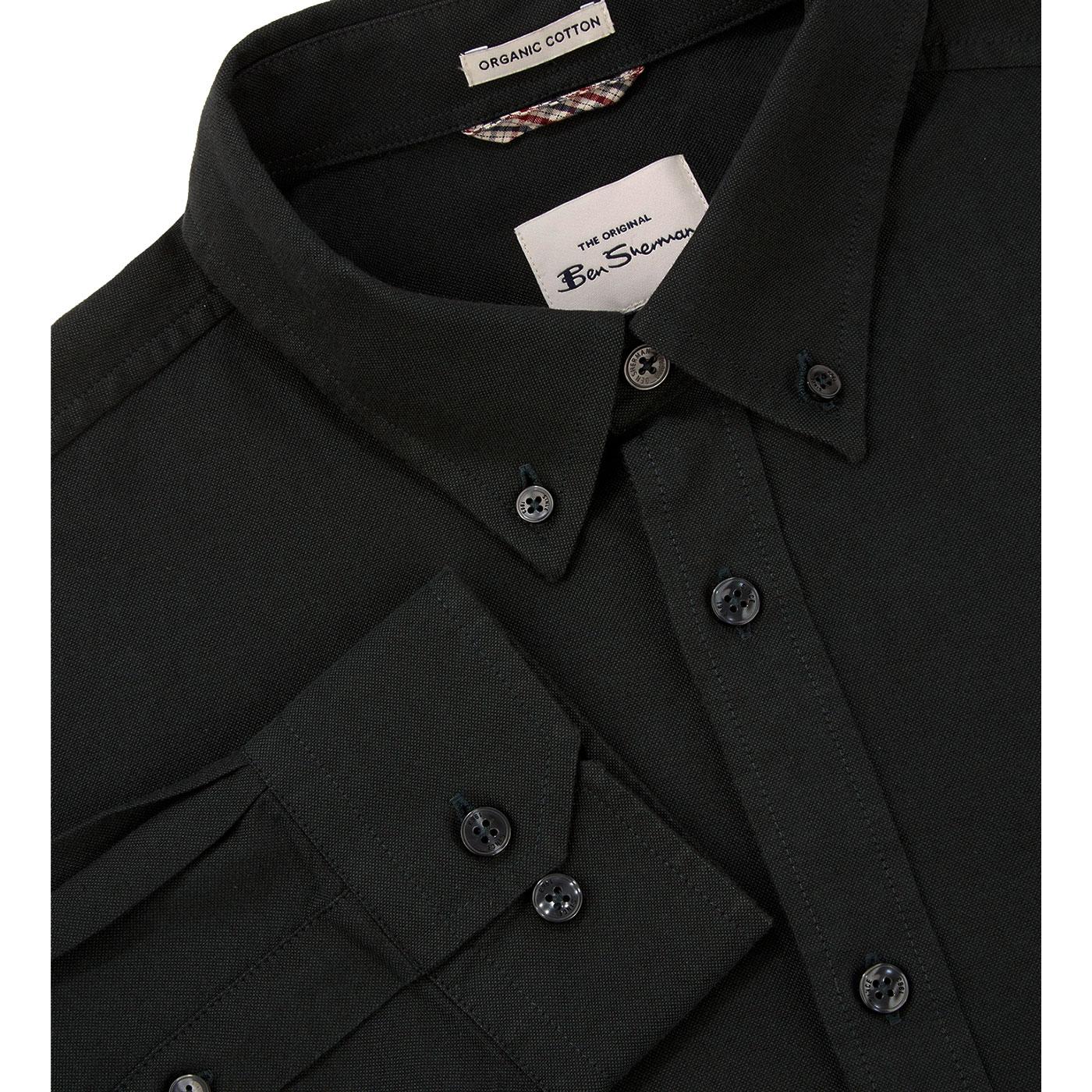 BEN SHERMAN Signature Button Down Oxford Shirt in Black