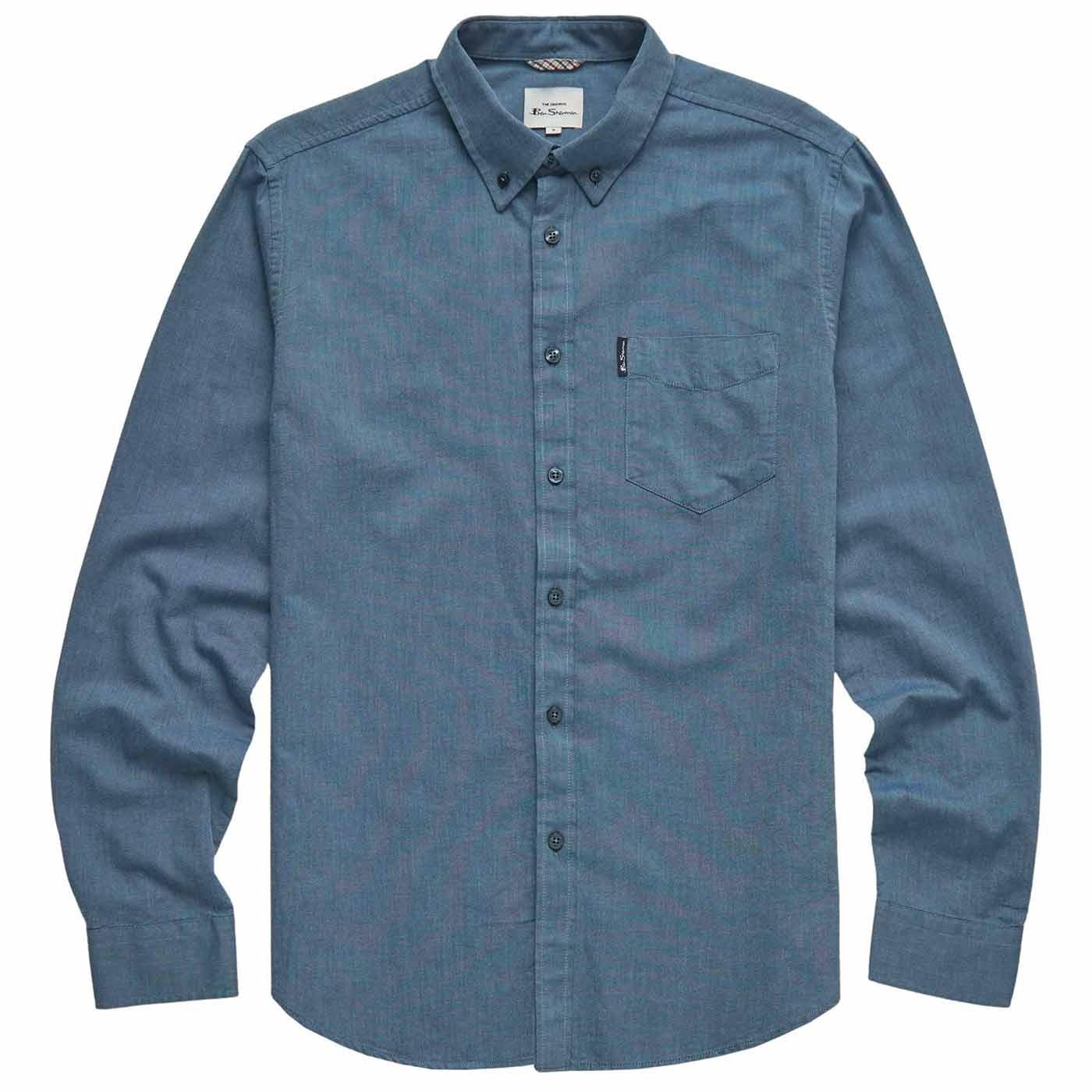 BEN SHERMAN Mod Button Down Oxford Shirt DARK BLUE