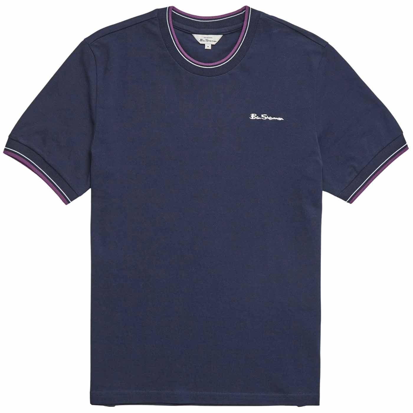 BEN SHERMAN Retro Mod Tipped Pique T-shirt (DN)