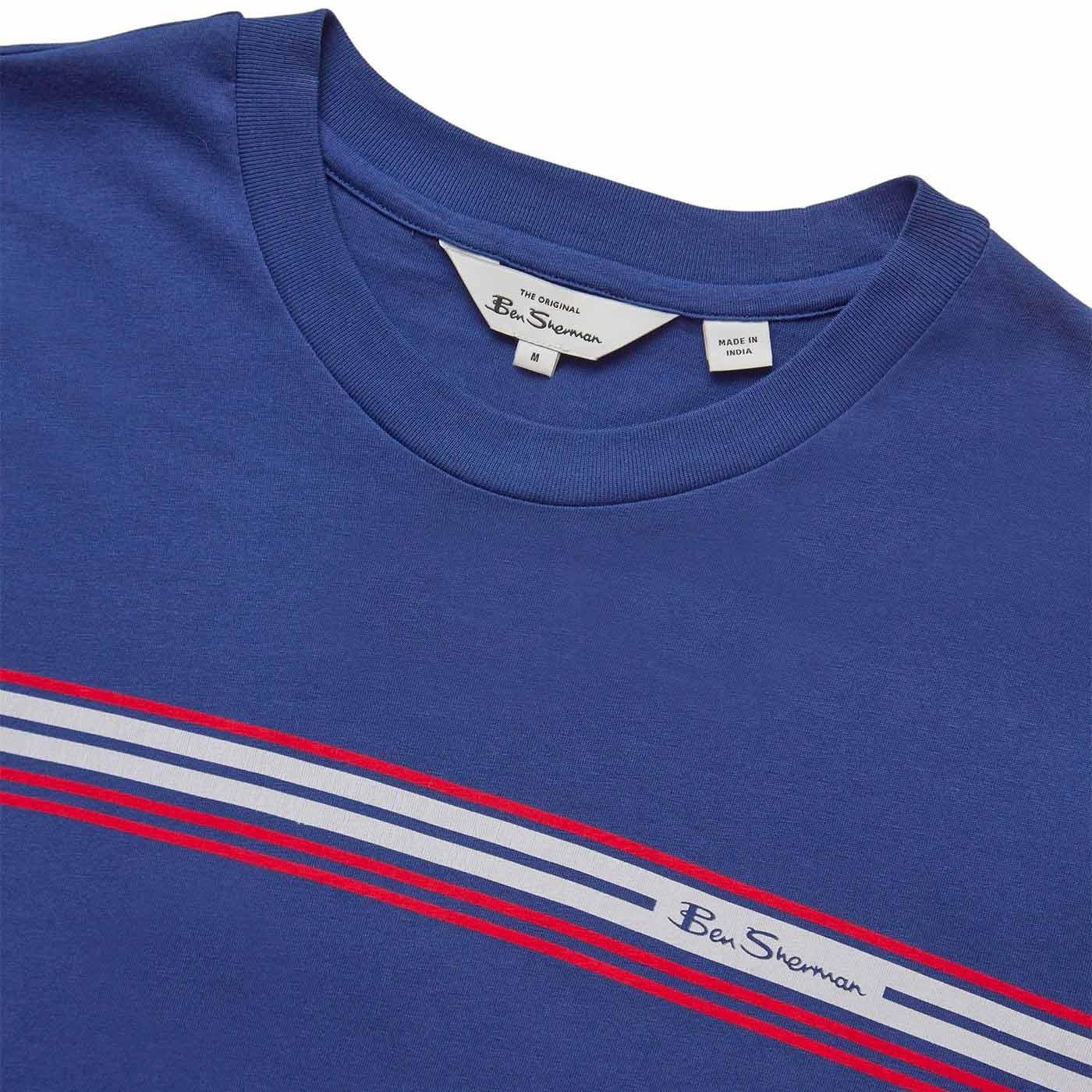 BEN SHERMAN Retro Mod Signature Core Stripe Tee in Royal